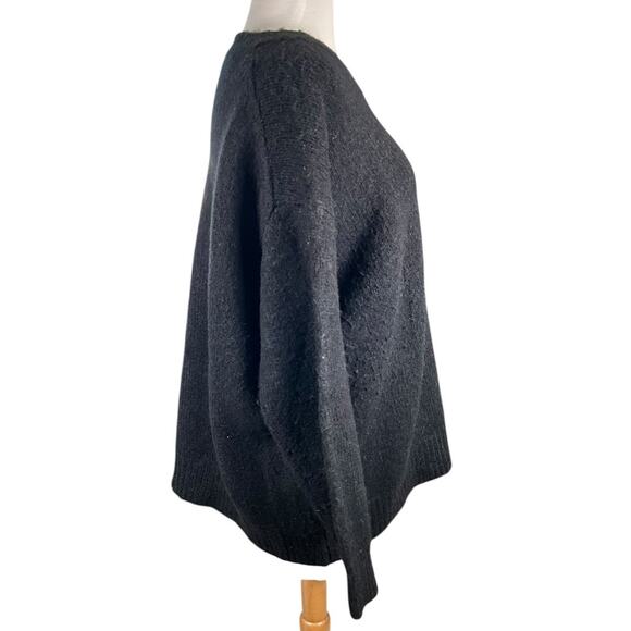 Zara Women’s Oversized Knit Sweater Size Small Black Boho Cozy Casual Chic - Picture 4 of 10